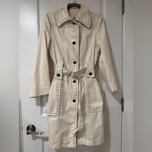 Vintage 1970s Atleigh Beige Trench Coat Size- 12